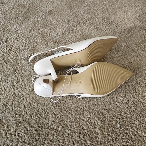 Aubrey Cream Slingback Heels with Memory Foam Insole - Size 10- A New Day - Picture 5 of 5